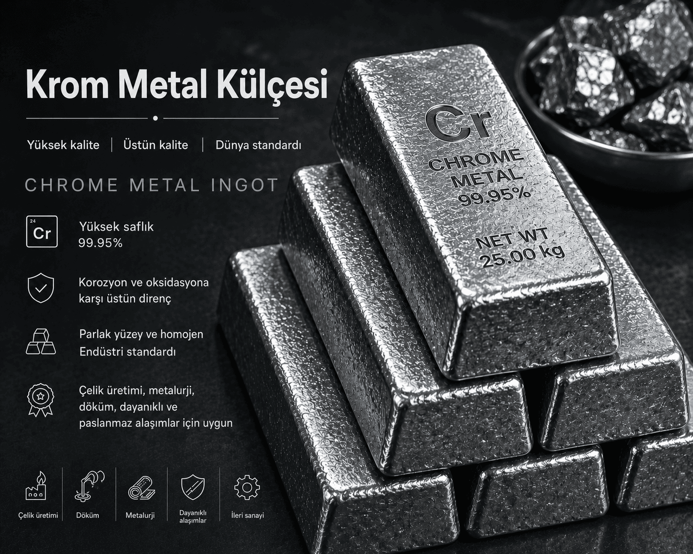 Krom metali malzemesi
