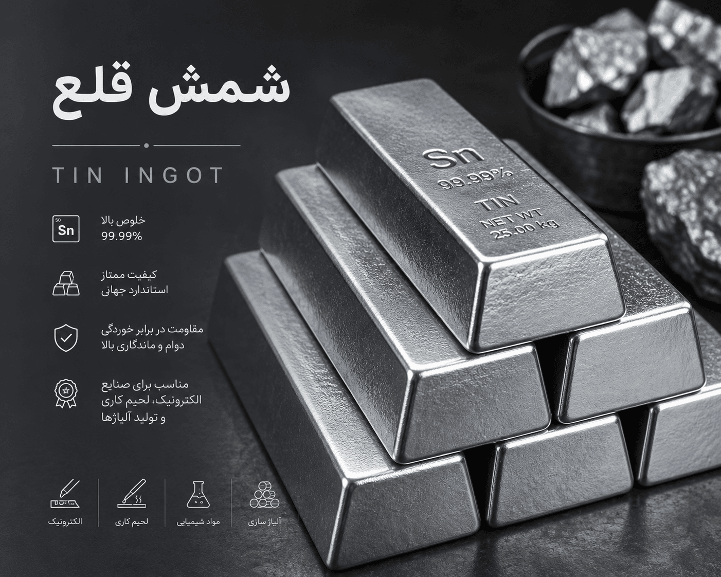 Tin ingots