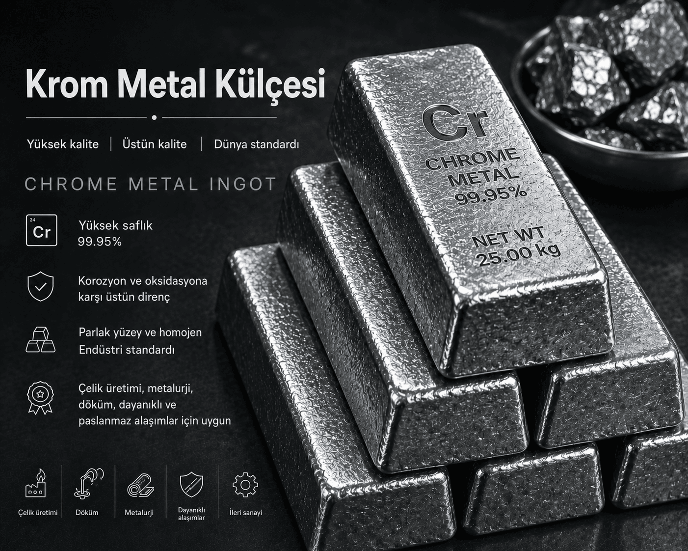 Krom metali malzemesi